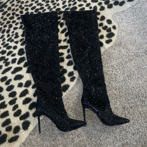 Steve Madden Black rhinestone boots